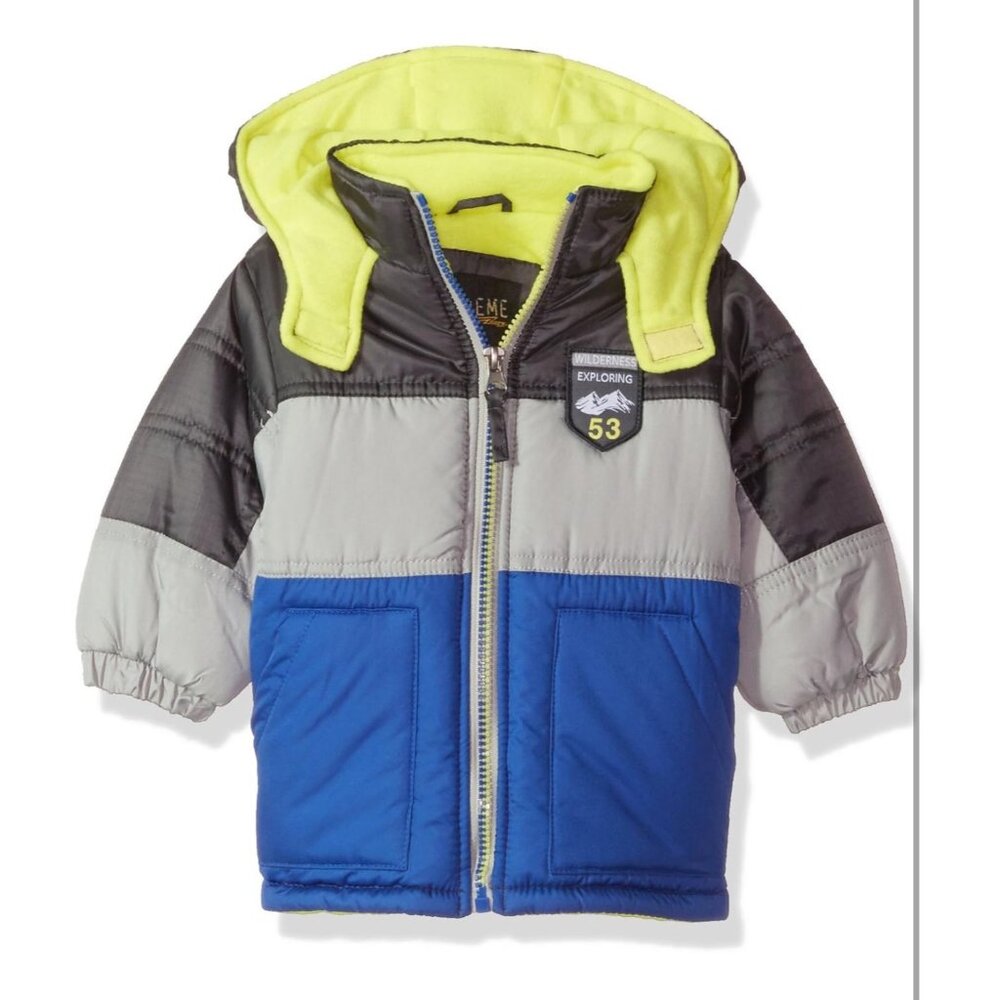 NWT: Boys iXtreme Coloblock‎ Puffer W/Patch boys size 5